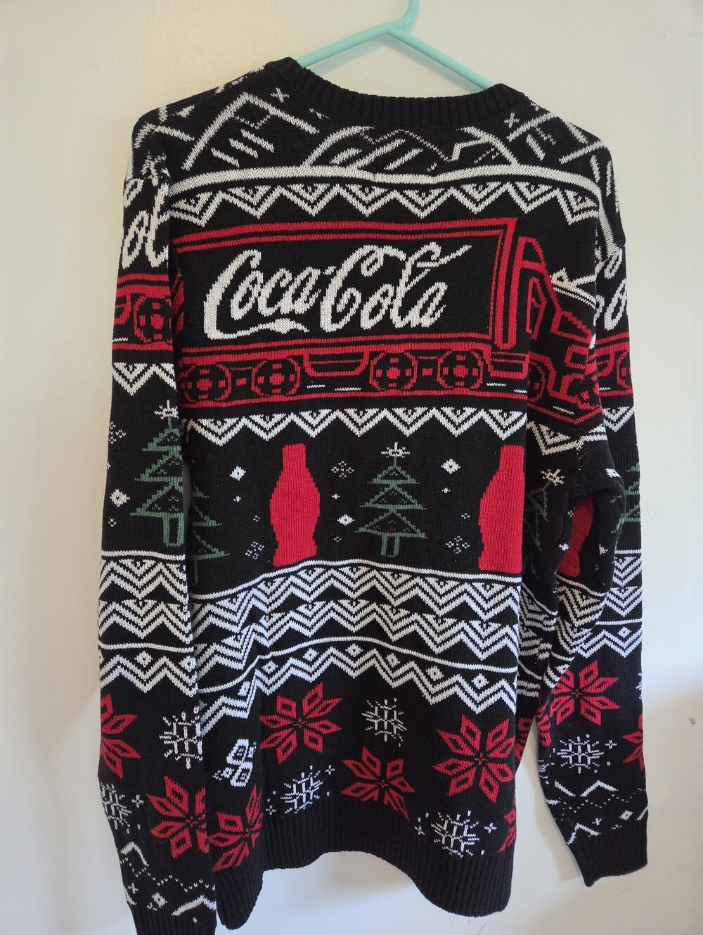 Ugly Christmas Black, Red & White Santa Crewneck Sweater - Picture 5 of 7